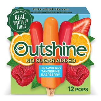 Outshine No Sugar Added Fruit Bars, Strawberry, Raspberry & Tangerine