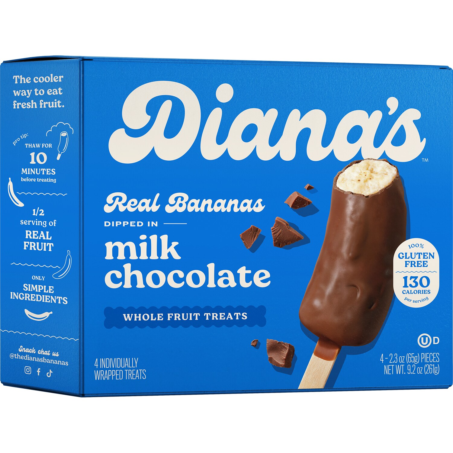 Diana's Bananas Real Banana Halves, Milk Chocolate