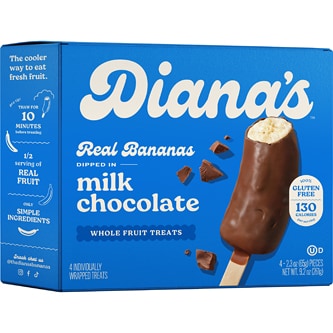 Diana's Bananas Real Banana Halves, Milk Chocolate