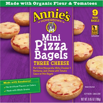 Annie's Mini Pizza Bagels, Three Cheese