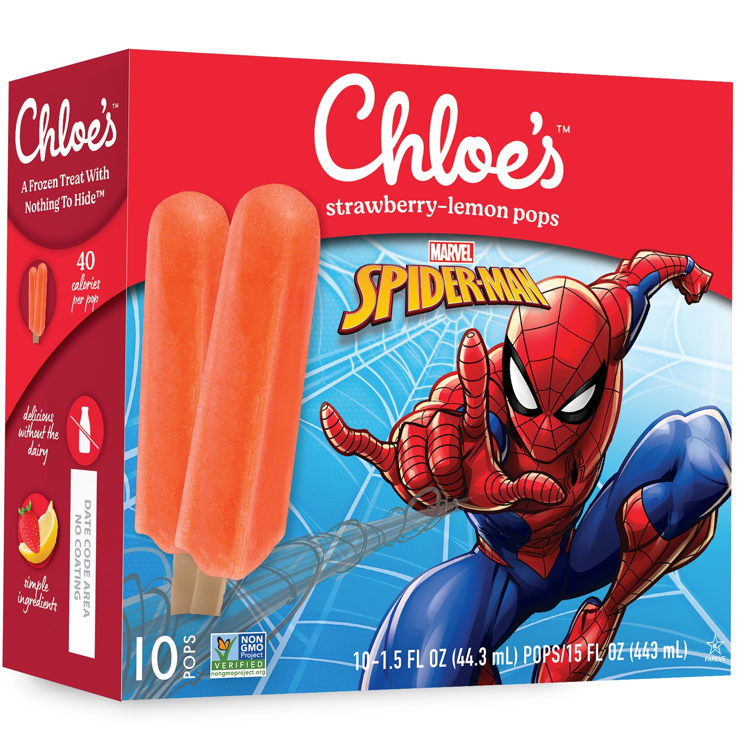 Chloe's Spiderman Pops, Strawberry-Lemon
