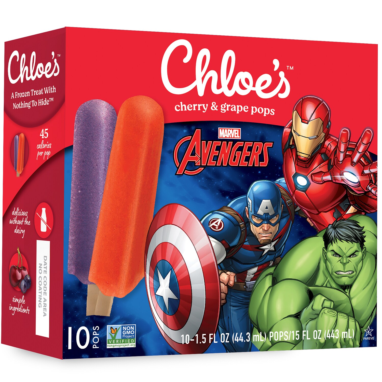 Chloe's Avengers Pops, Cherry & Grape 