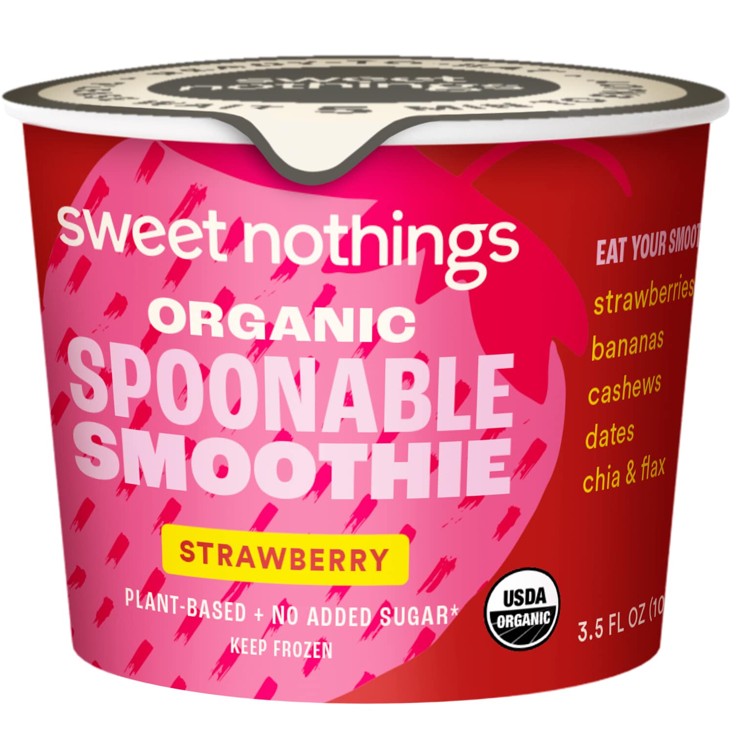 Sweet Nothings Organic Spoonable Smoothie Cup, Strawberry, Frozen