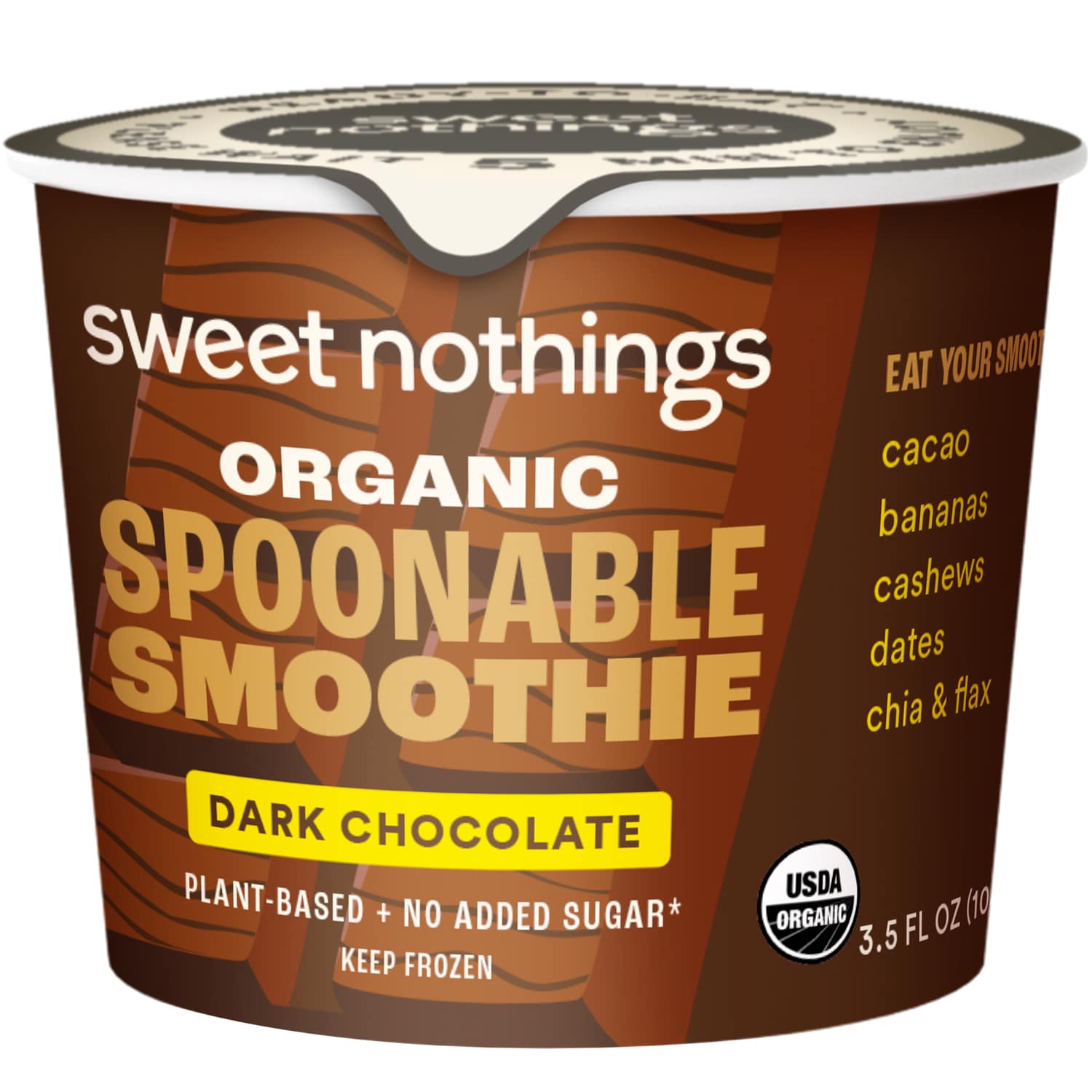 Sweet Nothings Organic Spoonable Smoothie Cup, Dark Chocolate, Frozen