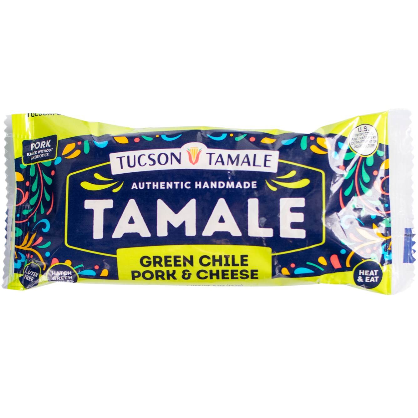 Tucson Tamale Green Chile Pork & Cheese Tamale