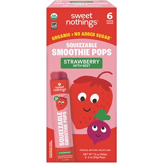 Sweet Nothings Kids Organic Squeezable Smoothie, Strawberry with Beet, Frozen