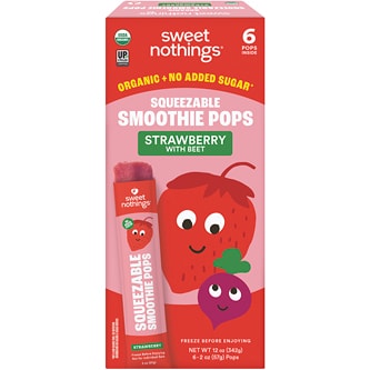 Sweet Nothings Kids Organic Squeezable Smoothie, Strawberry with Beet, Frozen