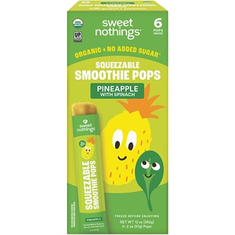 Sweet Nothings Kids Organic Squeezable Smoothie, Pineapple with Spinach, Frozen