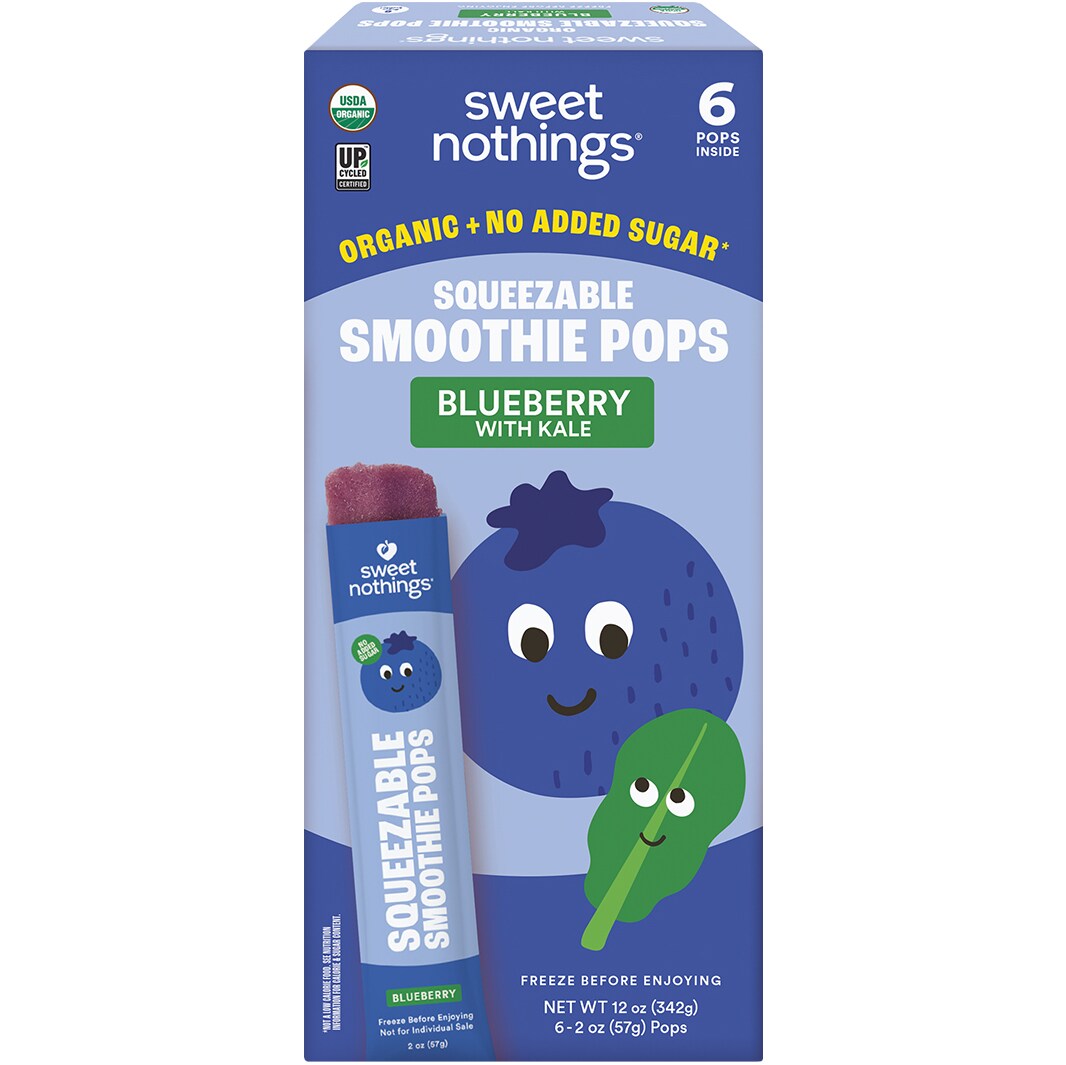 Sweet Nothings Kids Organic Squeezable Smoothie, Blueberry with Kale, Frozen