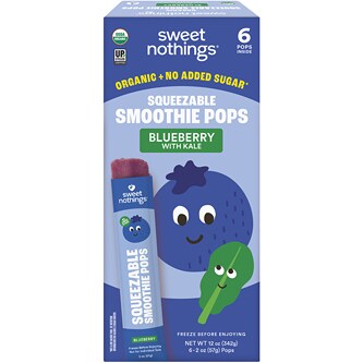 Sweet Nothings Kids Organic Squeezable Smoothie, Blueberry with Kale, Frozen