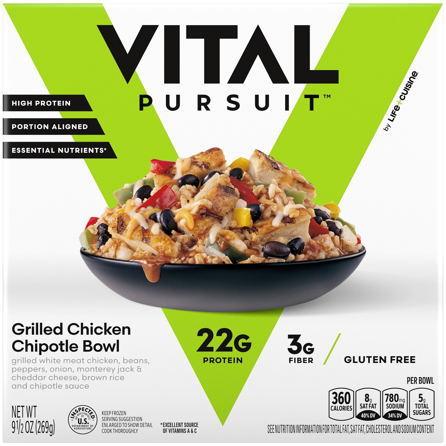 Vital Pursuit Protein Lovers Grilled Chicken Chipotle Bowl, Frozen