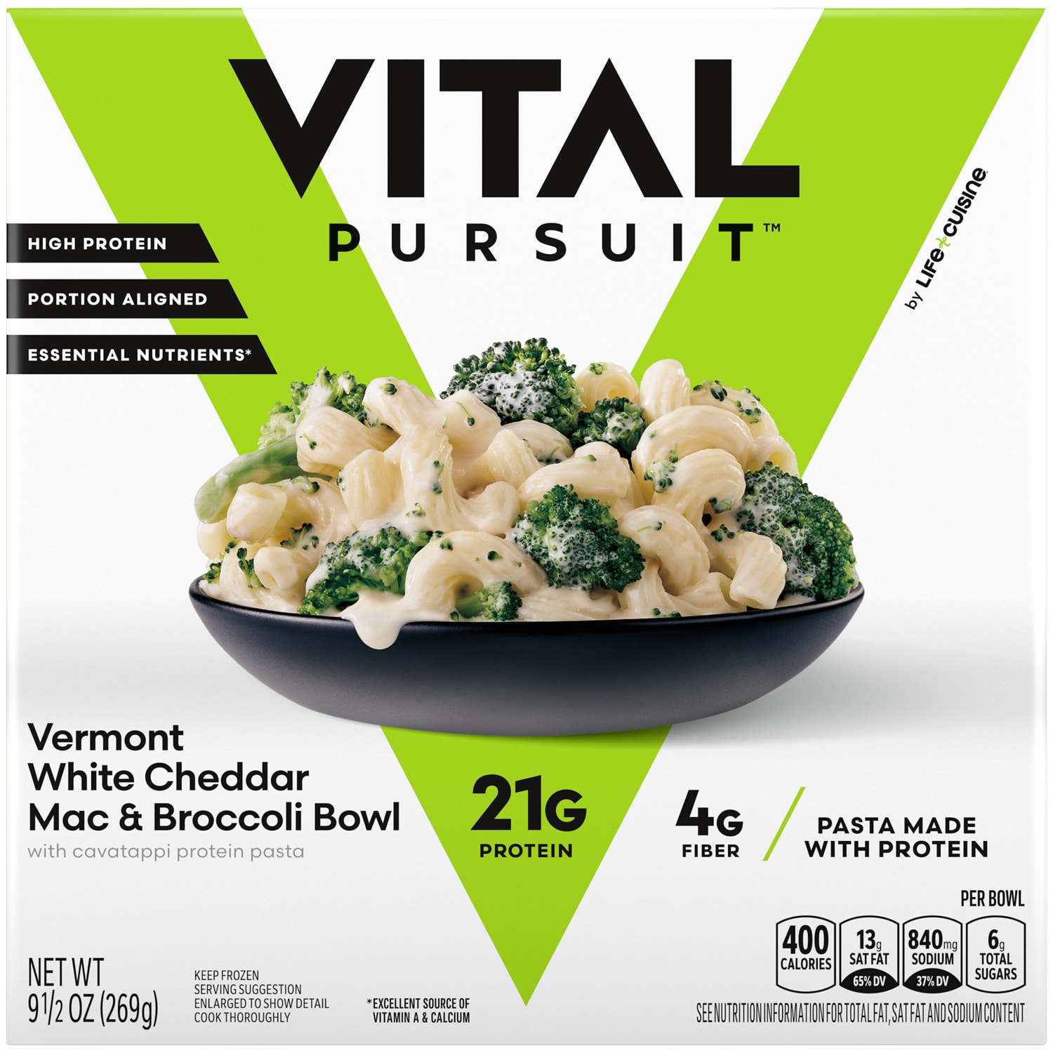 Vital Pursuit Veggie Lovers Vermont White Cheddar Mac & Broccoli Bowl, Frozen