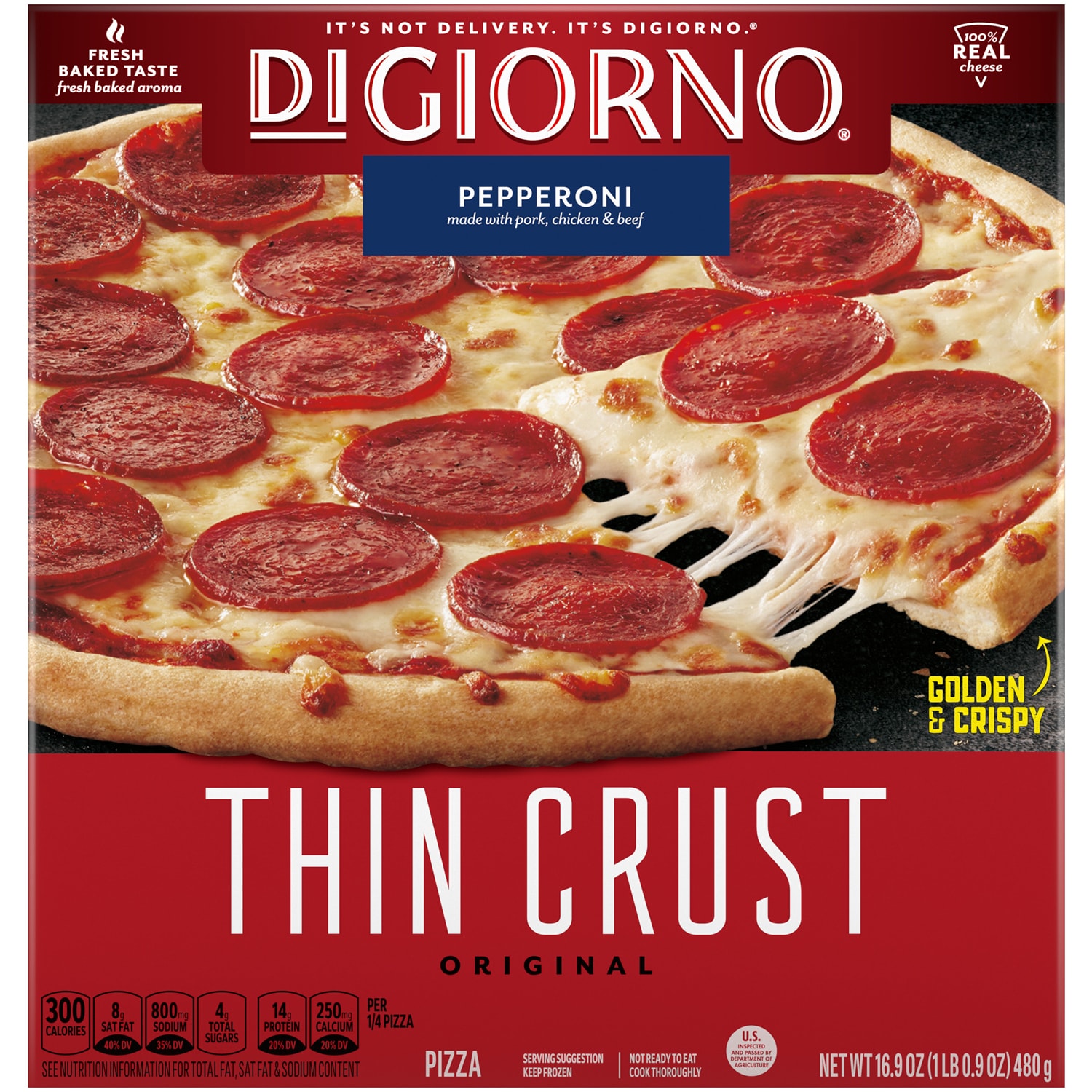 DiGiorno Thin Crust Pizza, Pepperoni, Frozen