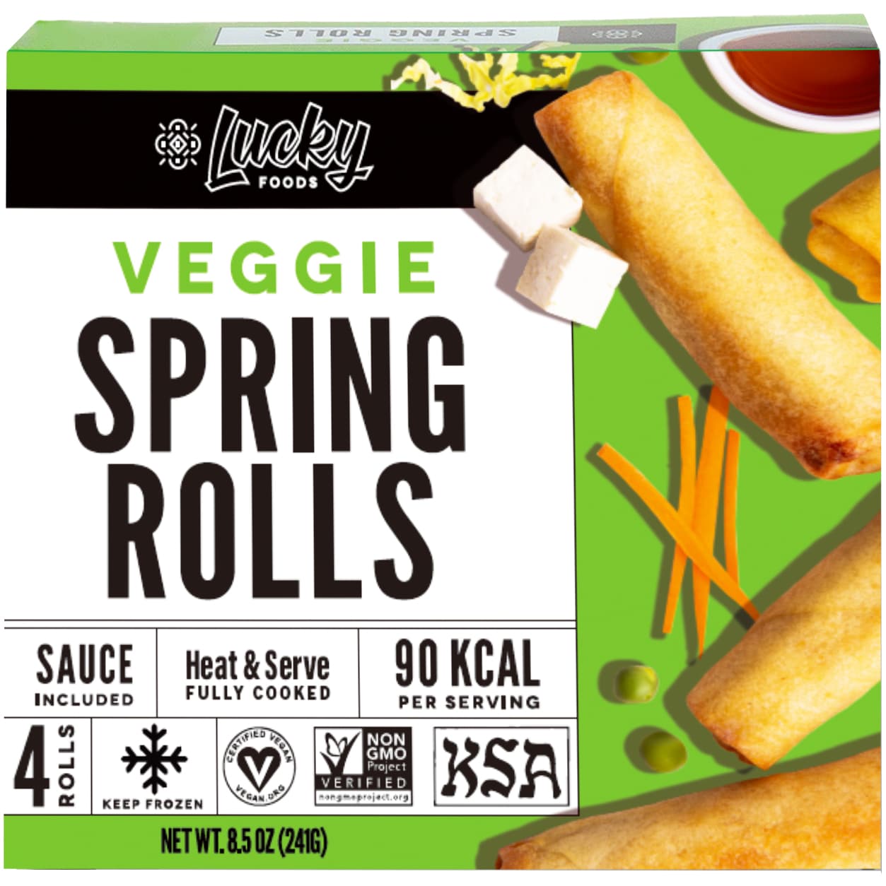 Lucky Foods Spring Rolls, Veggie, Frozen