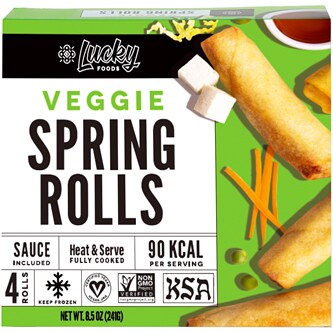 Lucky Foods Spring Rolls, Veggie, Frozen
