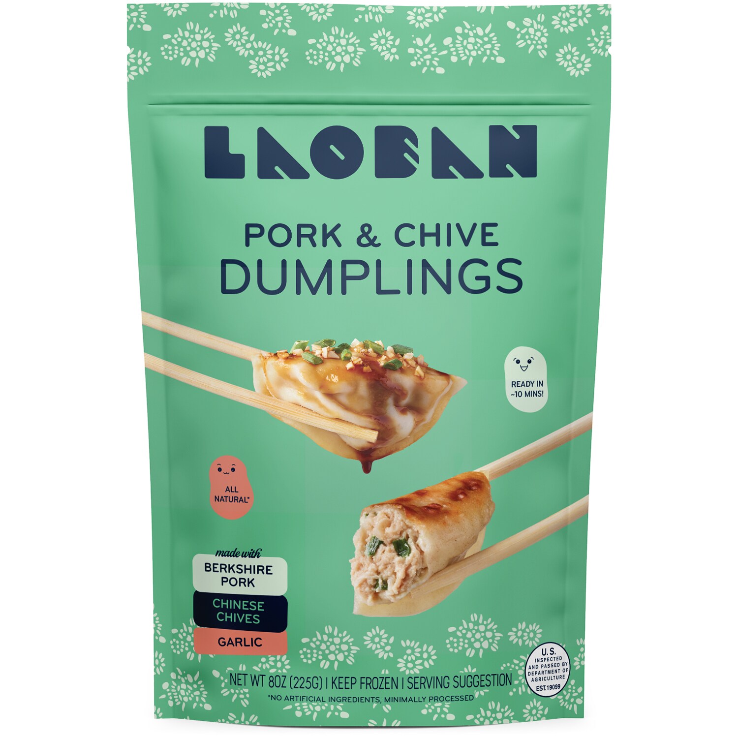 Laoban Dumplings, Pork & Chive, Frozen