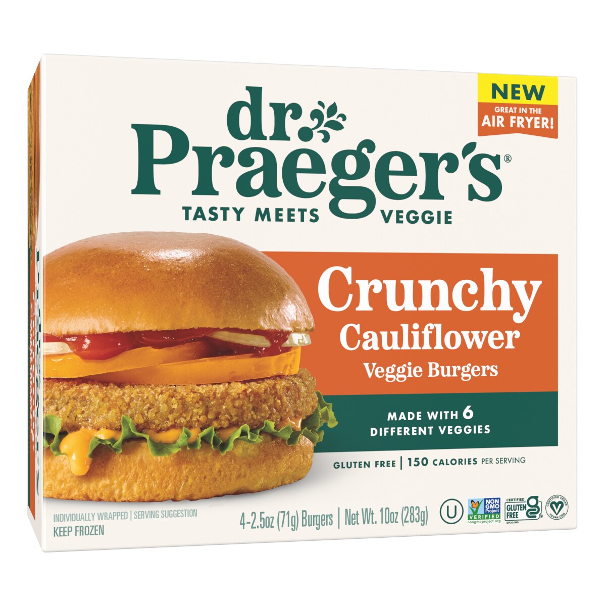 Dr. Praeger's Crunchy Cauliflower Veggie Burgers, Frozen