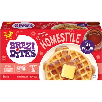 Brazi Bites Gluten Free Waffles, Homestyle, Frozen