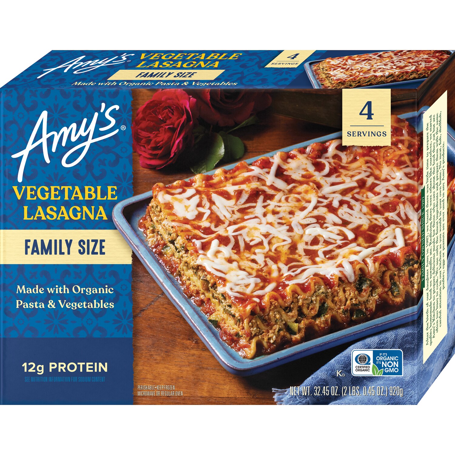 Amy's Vegetable Lasagna, Family Size, Frozen