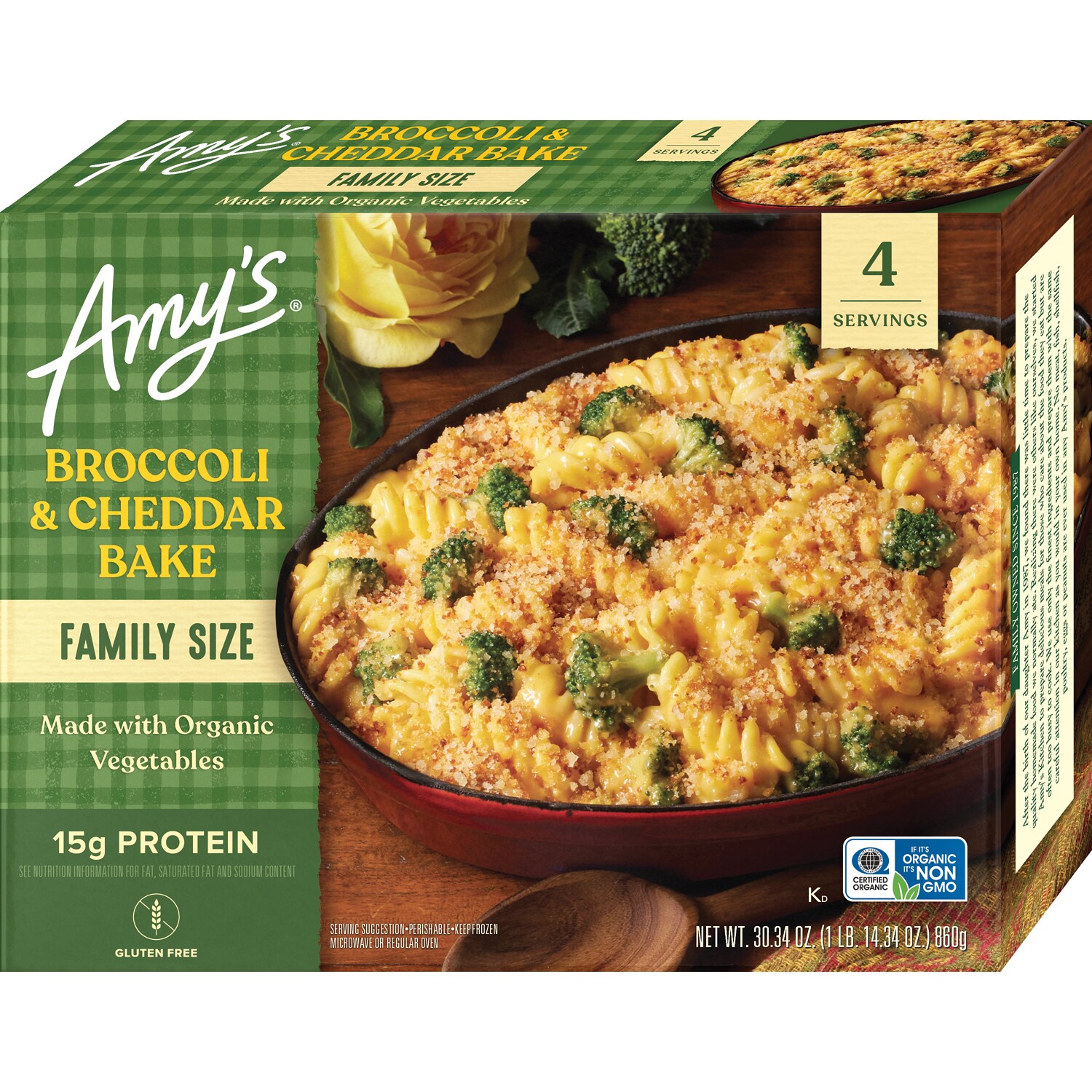 Amy's Broccoli Cheddar Bake, Family Size, Frozen