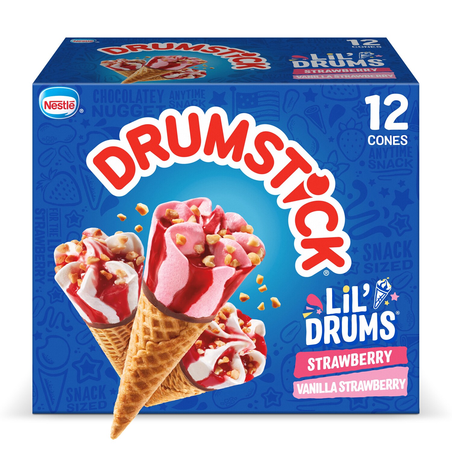 Nestlé Drumstick, Lil' Drum Cones, Strawberry and Vanilla Strawberry
