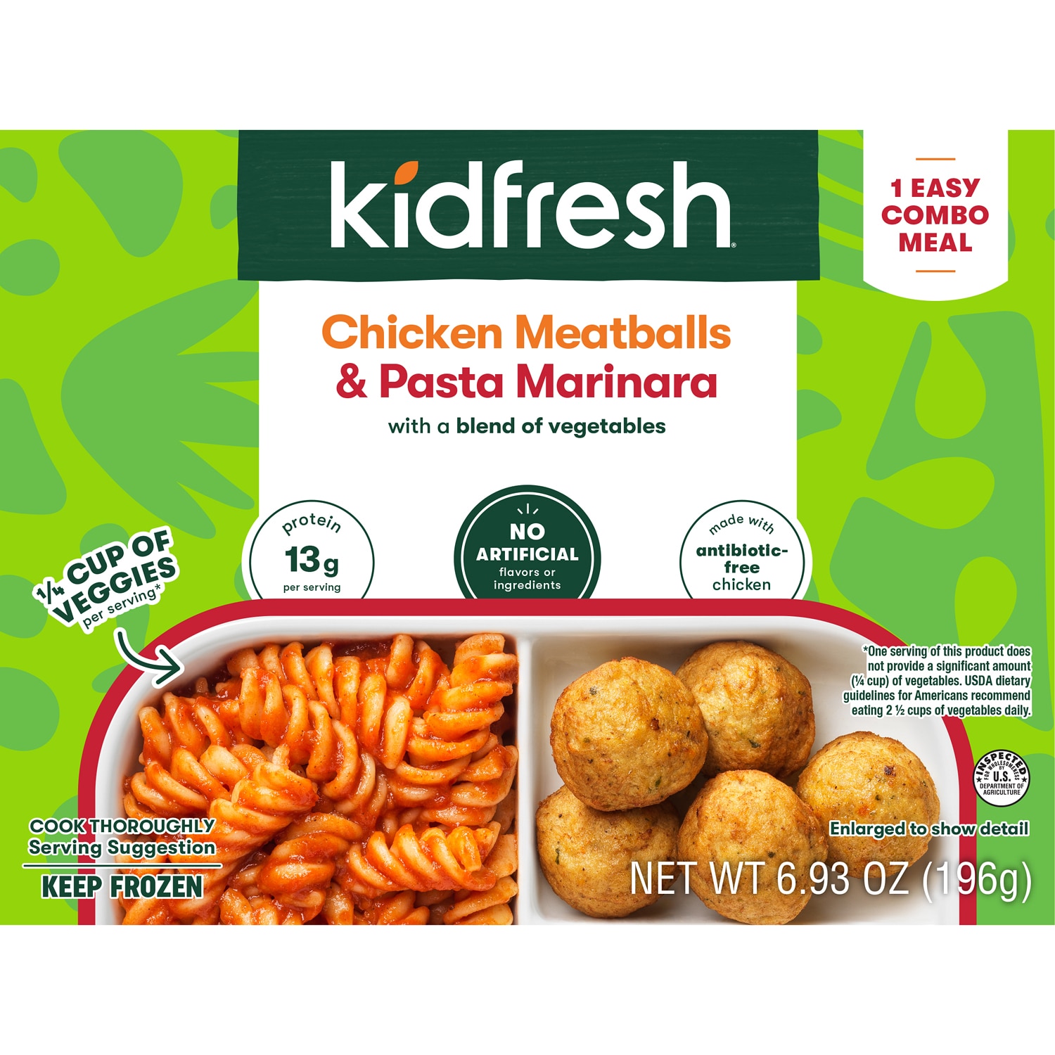 Kidfresh Chicken Meatballs & Pasta Marinara, Frozen