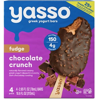 Yasso Frozen Greek Yogurt Bars, Fudge Chocolate Crunch