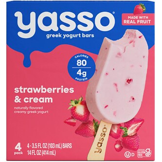 Yasso Frozen Greek Yogurt Bars, Strawberries & Cream