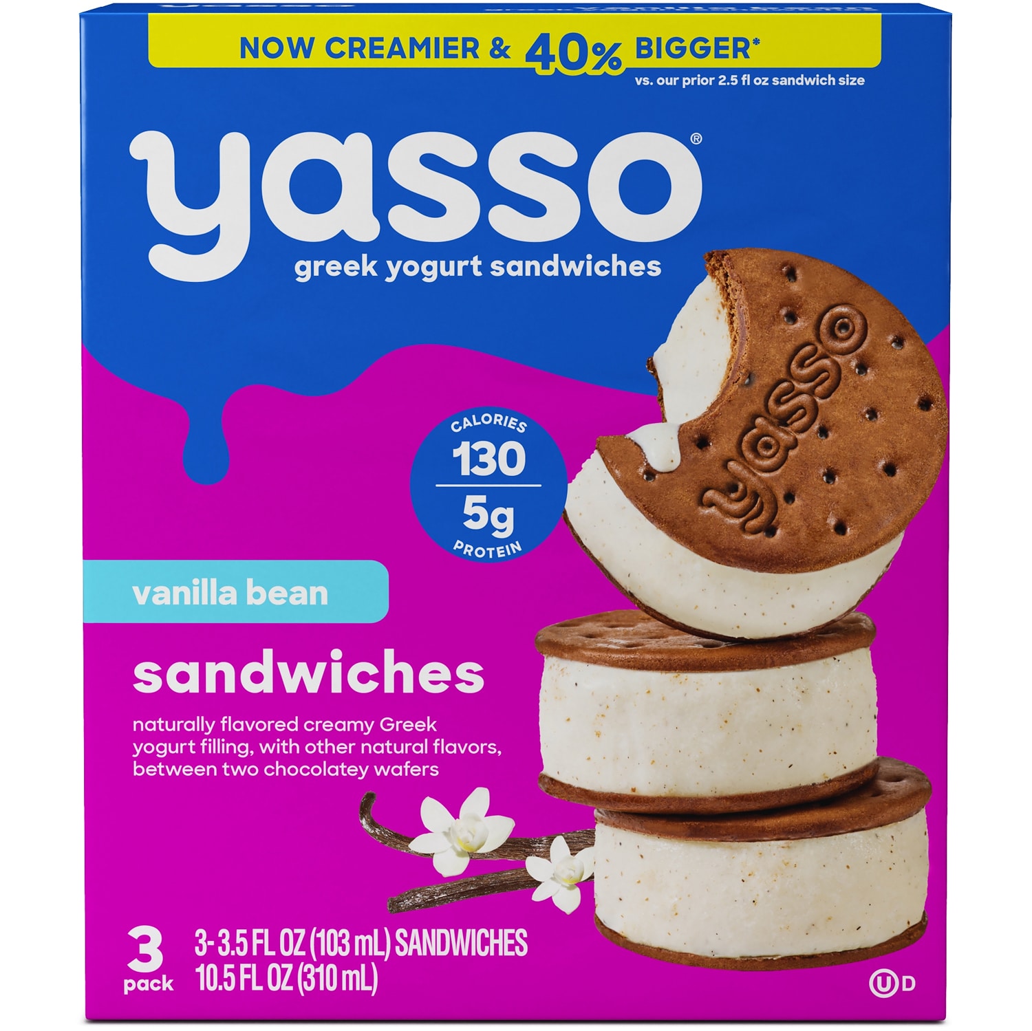 Yasso Frozen Greek Yogurt Sandwiches, Vanilla Bean
