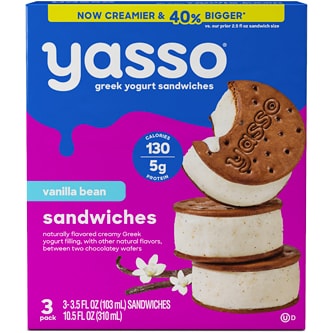 Yasso Frozen Greek Yogurt Sandwiches, Vanilla Bean