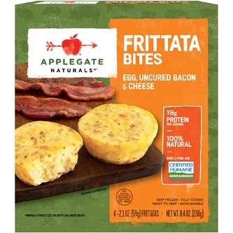 Applegate Naturals Frittata Bites, Uncured Bacon & Cheese, Frozen