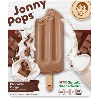 JonnyPops Frozen Cream Pops, Chocolate Fudge 