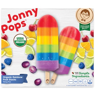 JonnyPops Organic Water Pop, Rainbow