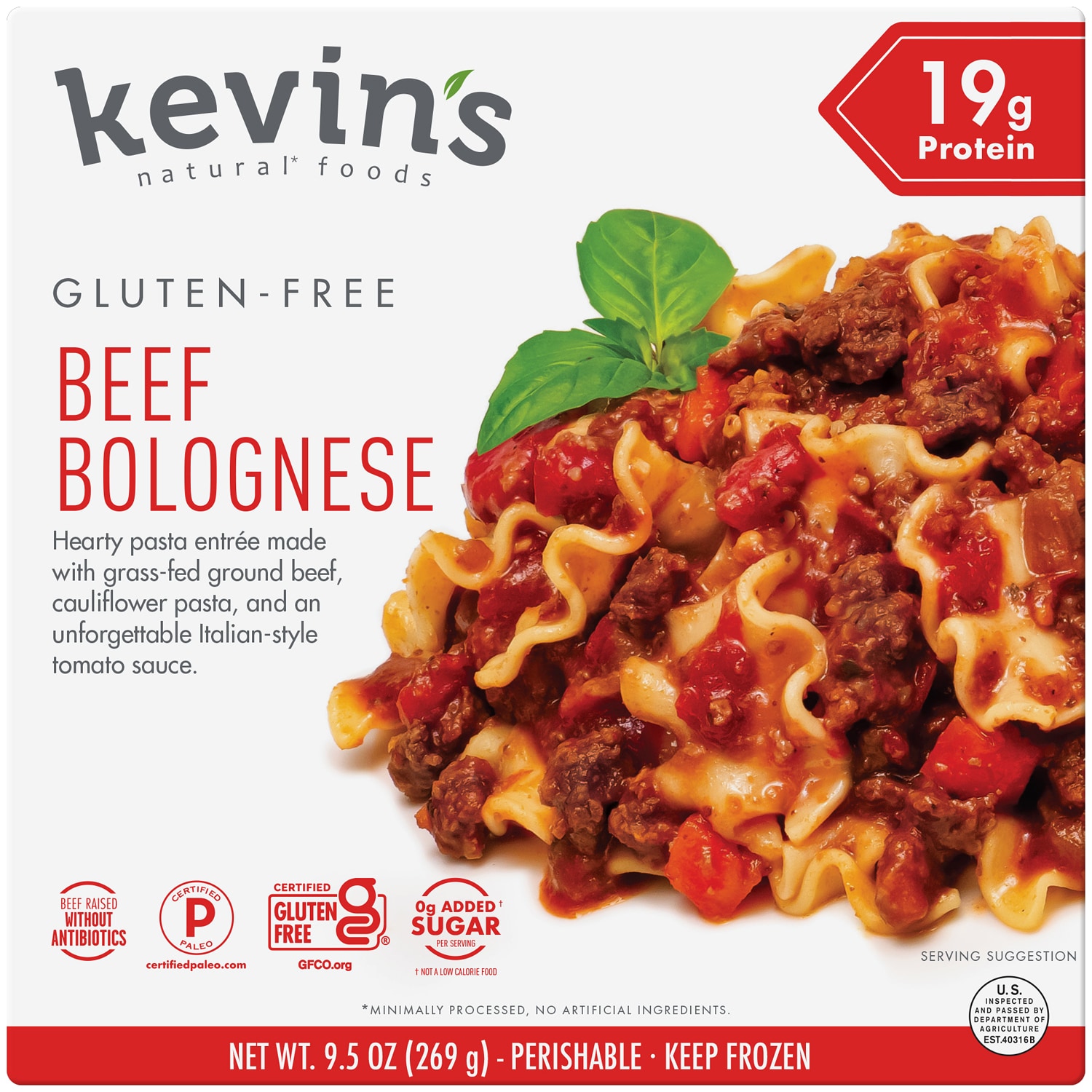Kevin's Natural Foods Beef Bolognese, Frozen