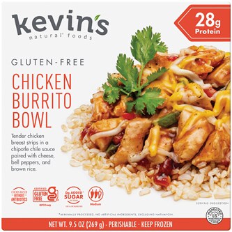 Kevin's Natural Foods Chicken Burrito Bowl, Frozen