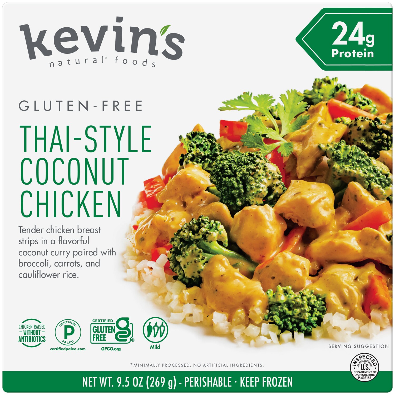 Kevin's Natural Foods Thai-Style Coconut Chicken, Frozen