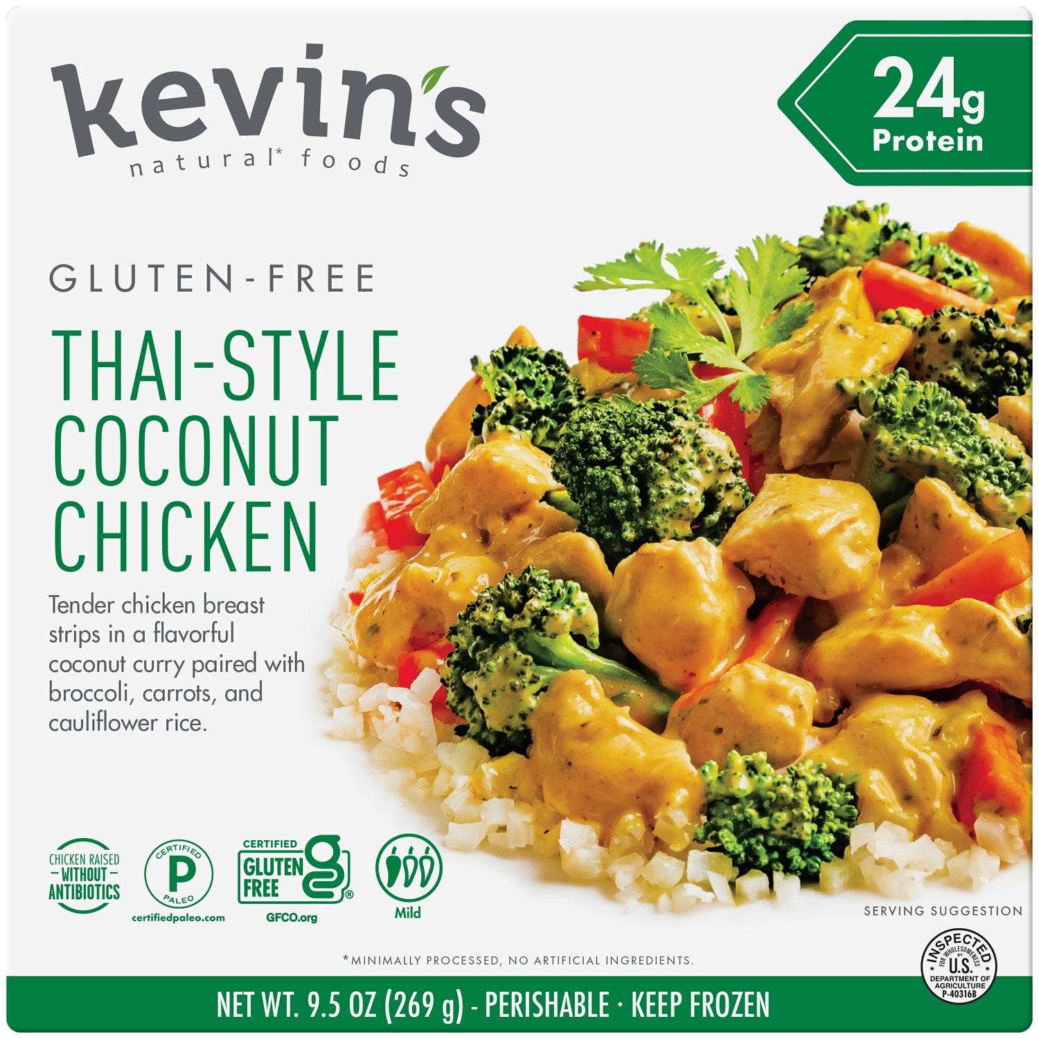 Kevin's Natural Foods Thai-Style Coconut Chicken, Frozen
