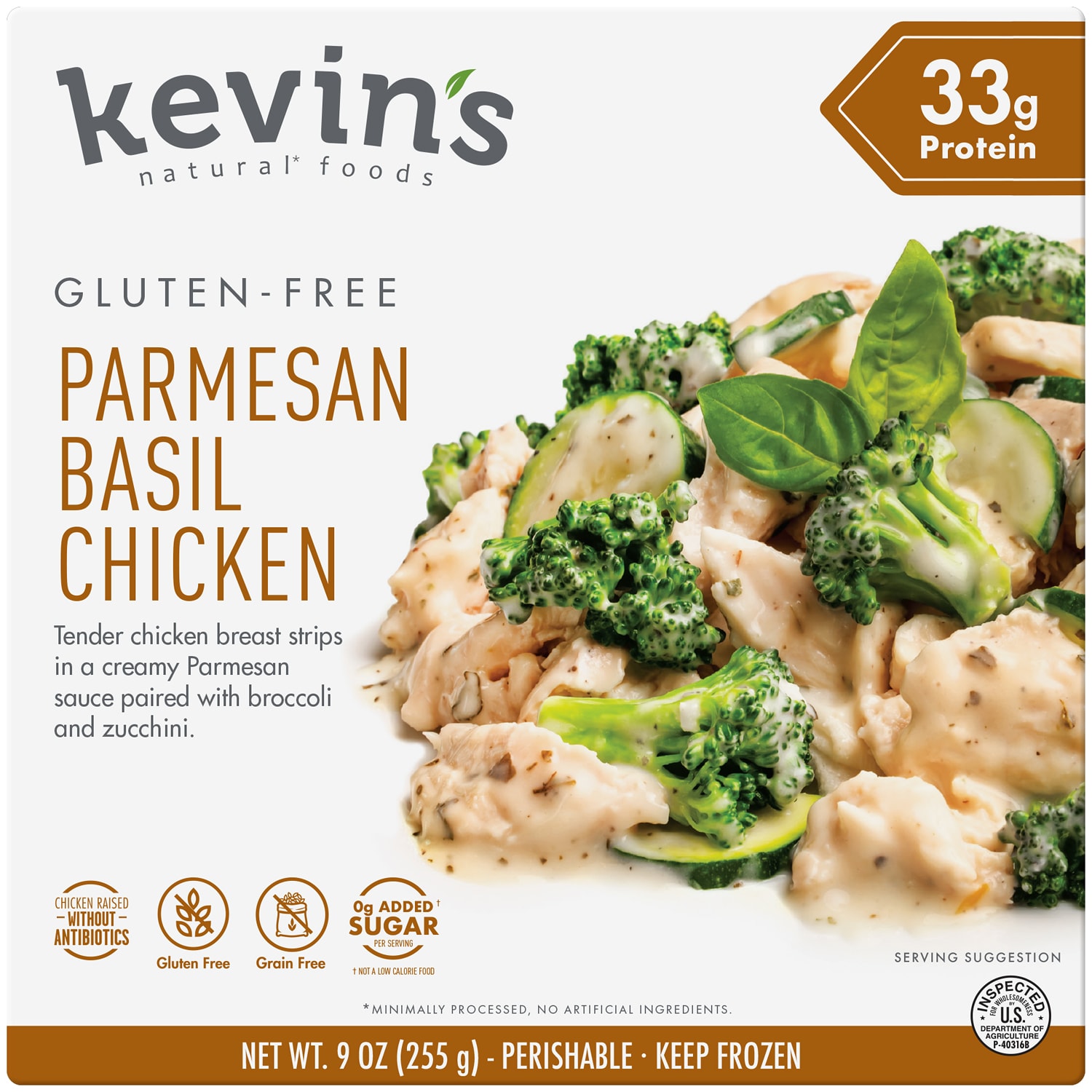 Kevin's Natural Foods Parmesan Basil Chicken, Frozen