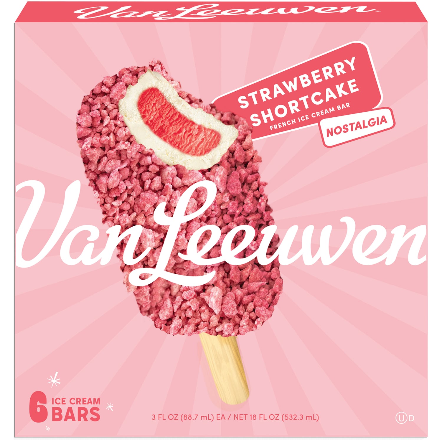 Van Leeuwen Ice Cream Crunch Strawberry Shortcake French Ice Cream Bar