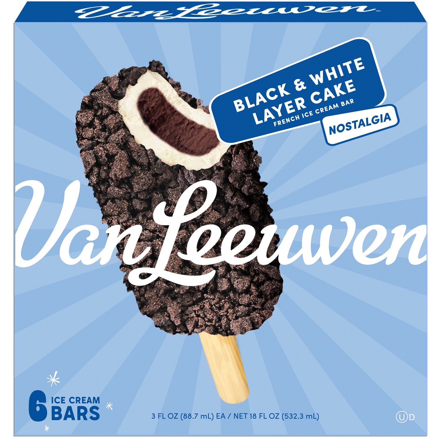 Van Leeuwen Ice Cream Crunch Black and White Layer French Cake Ice Cream Bar