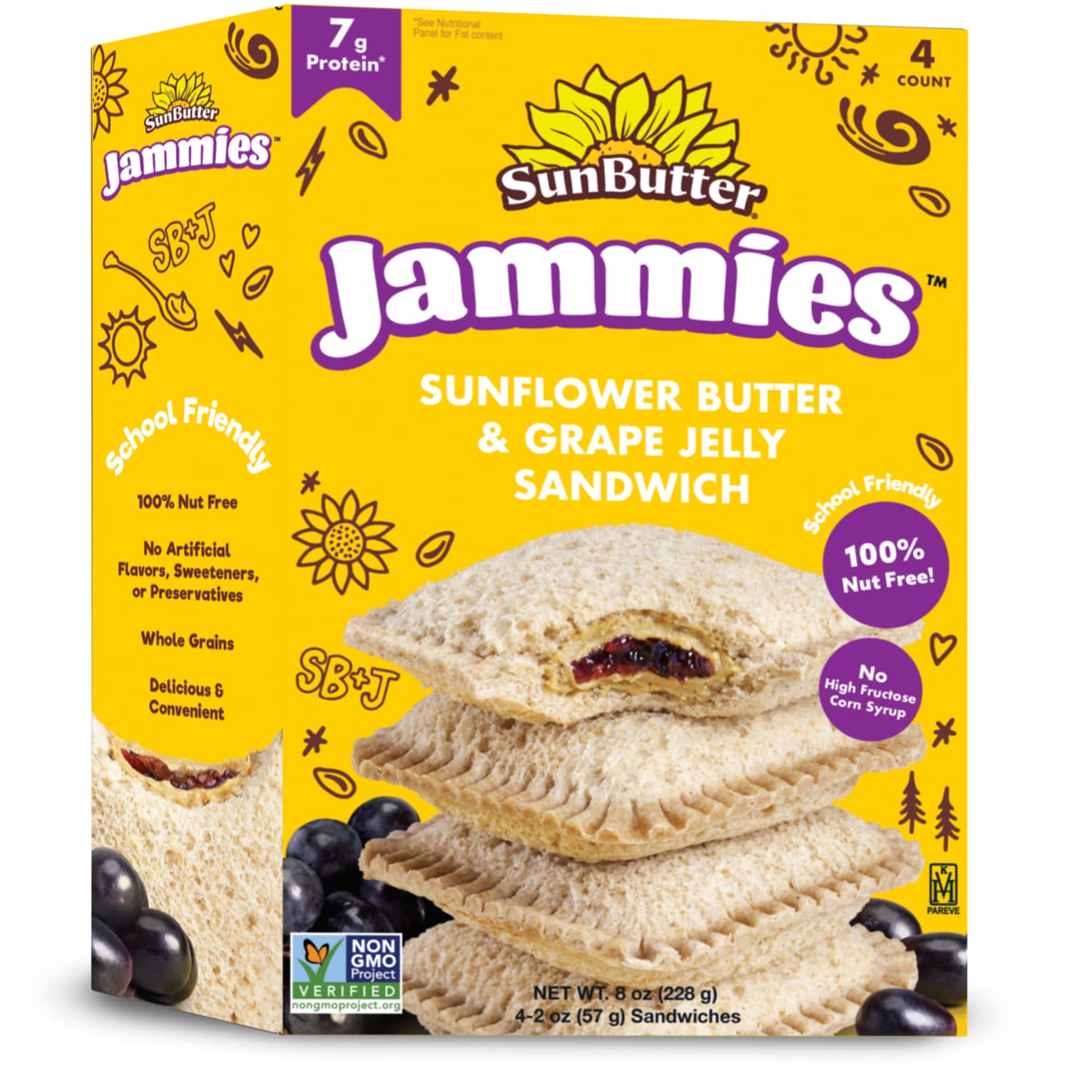 SunButter Jammies, Sunflower Butter & Grape Jelly Sandwiches, Frozen