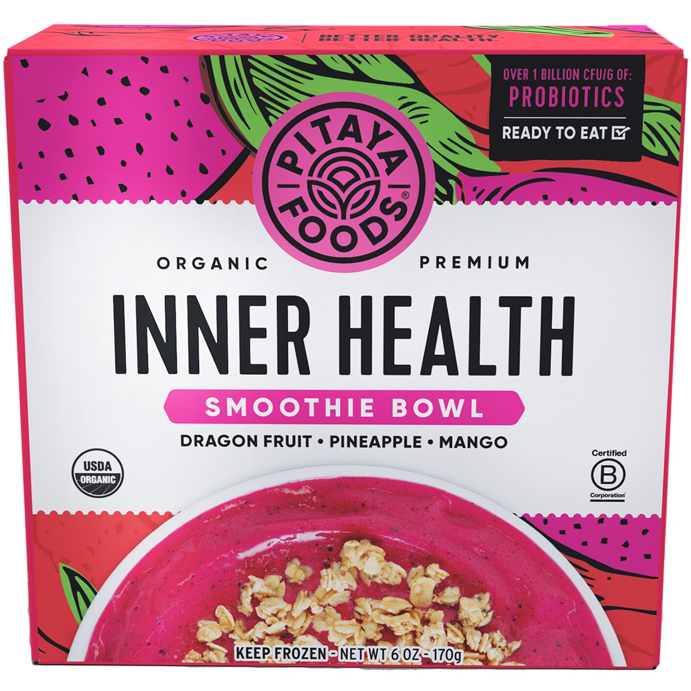 Pitaya Foods Organic Smoothie Bowl, Inner Health, Frozen