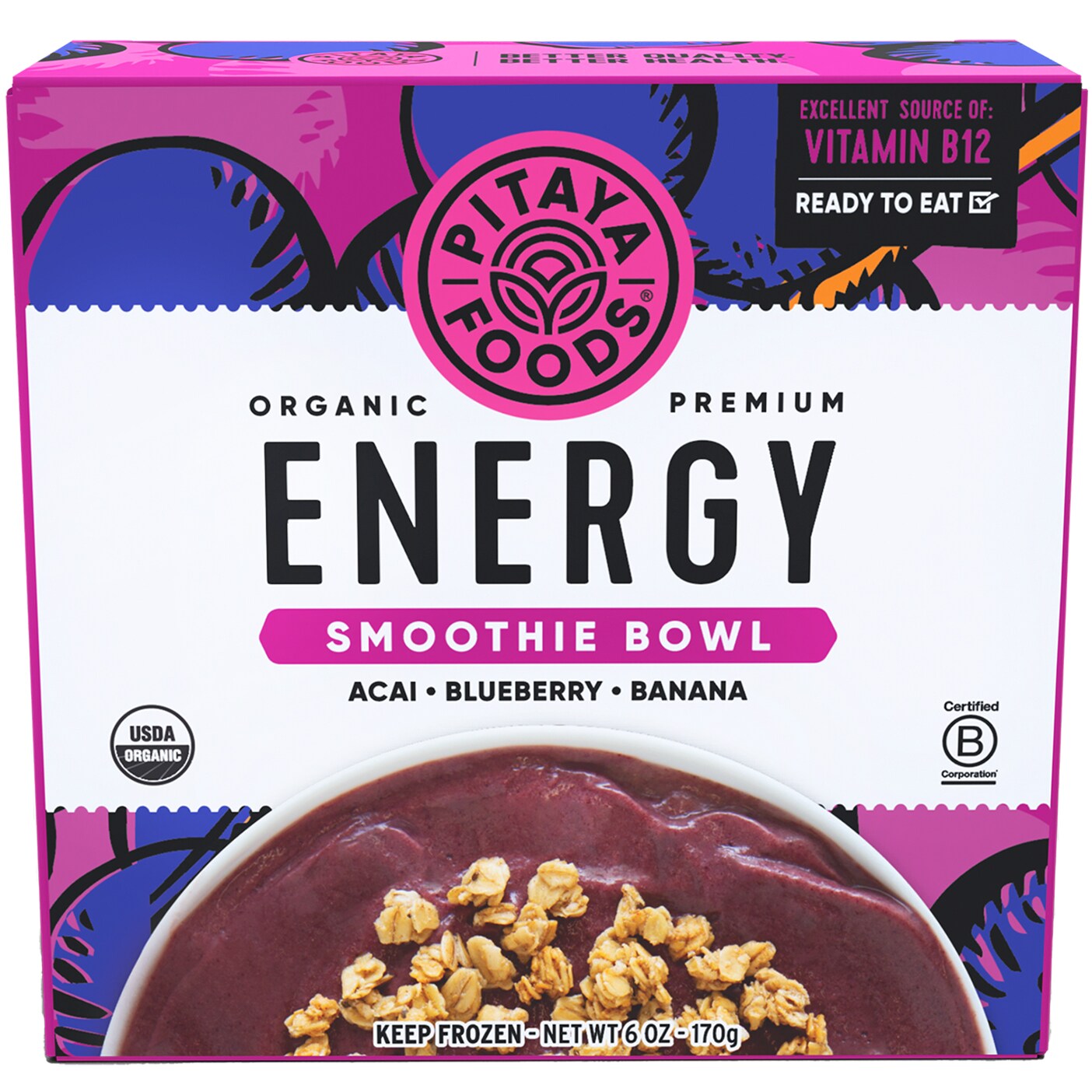 Pitaya Foods Organic Smoothie Bowl, Energy, Frozen