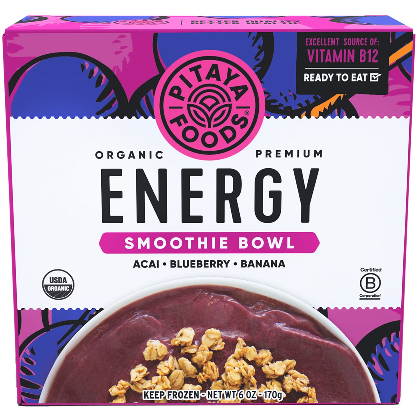 Pitaya Foods Organic Smoothie Bowl, Energy, Frozen
