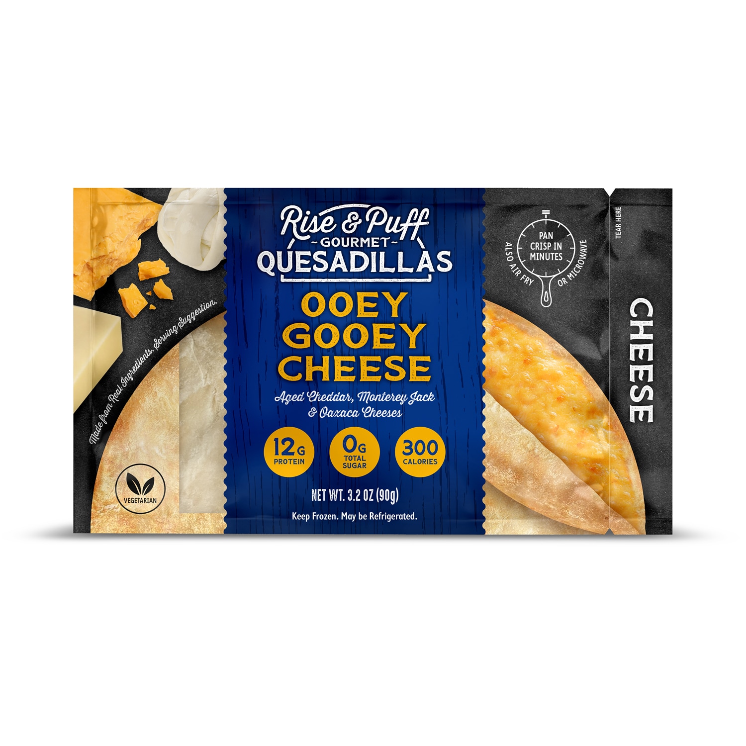 Rise & Puff Quesadilla, Ooey Gooey Cheese, Frozen