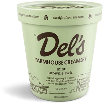 Del's Farmhouse Creamery Ice Cream, Mint Brownie Swirl