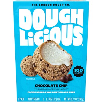 Doughlicious Cookie Dough & Non-Dairy Gelato Bites, Chocolate Chip