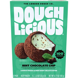 Doughlicious Cookie Dough & Non-Dairy Gelato Bites, Mint Chocolate Chip
