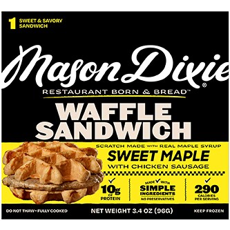 Mason Dixie Maple Waffle Sandwich with Chicken Sausage