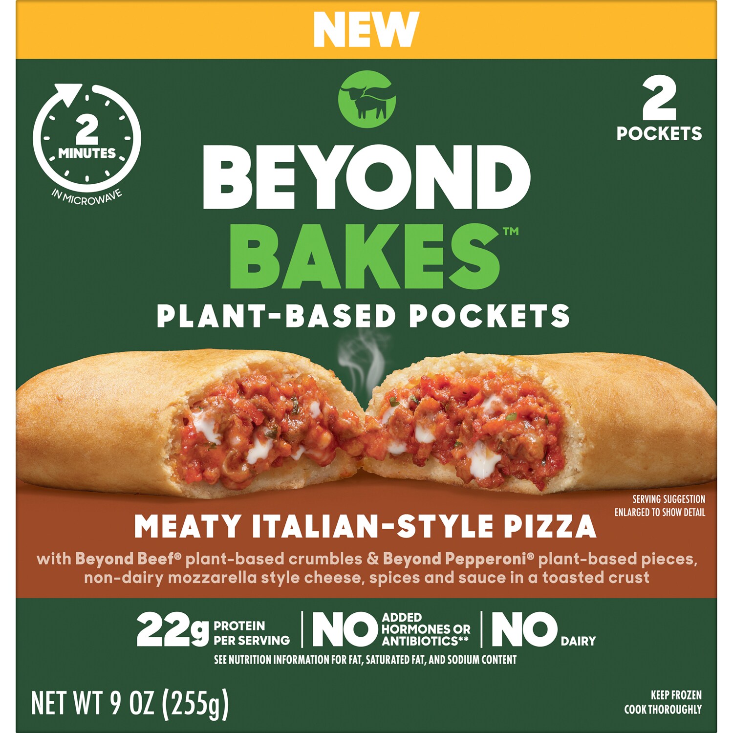  Beyond Bakes Pockets, Plant-Based Meaty Italian-Style Pizza